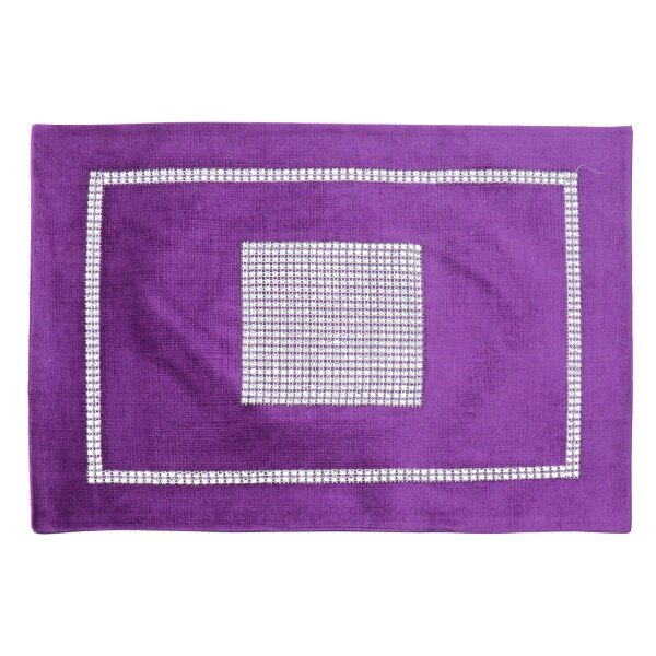 Manteles individuales para cena, manteles de mesa de diamante, cuenco rectangular, servilleta, mesa de lujo, bandeja, posavasos para la decoración del banquete de boda: Purple