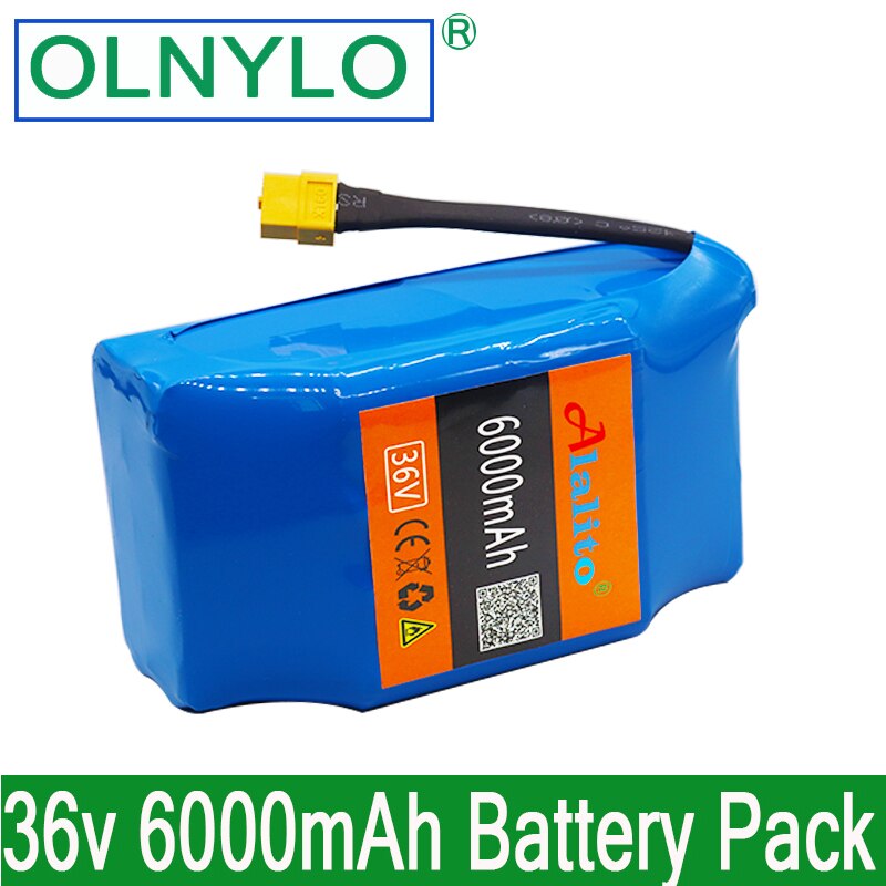 10S2P 36v lithium-ion rechargeable battery 6000 mAh 6.0AH battery pack for electric self-suction hoverboard unicycle