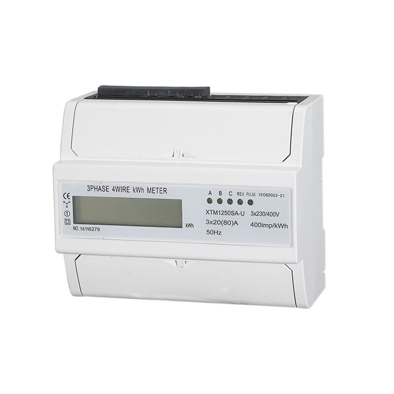 Din Rail Type Digitale Kwh Meter Smart 3-Fase 4-Wire Elektronische Watt Power Energy Meter Ac Zeven cijfers Display Lcd