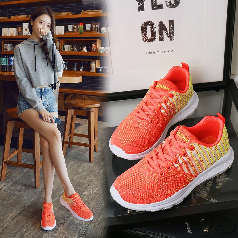 Zapatillas De tenis transpirables para Mujer, Zapatos deportivos cómodos con plataforma, De tejido ligero