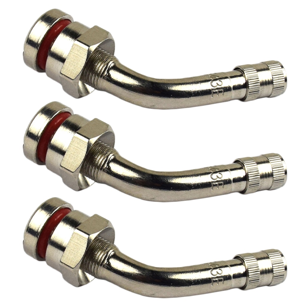 3x Car TR543E neumático de camión sin cámara neumático vástagos de válvula de latón con curva de 75 grados