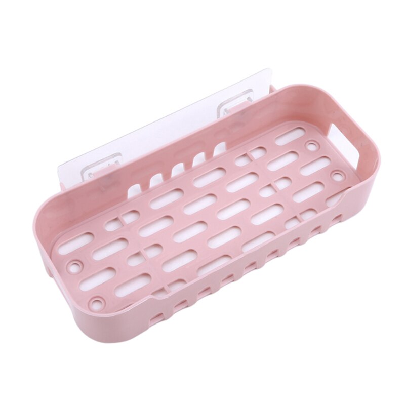 Badkamer Opbergrek Plastic Opbergrek Afwerking Rack Muur Gemonteerde Shampoo Douche Rack Keuken Opslag Mand: pink