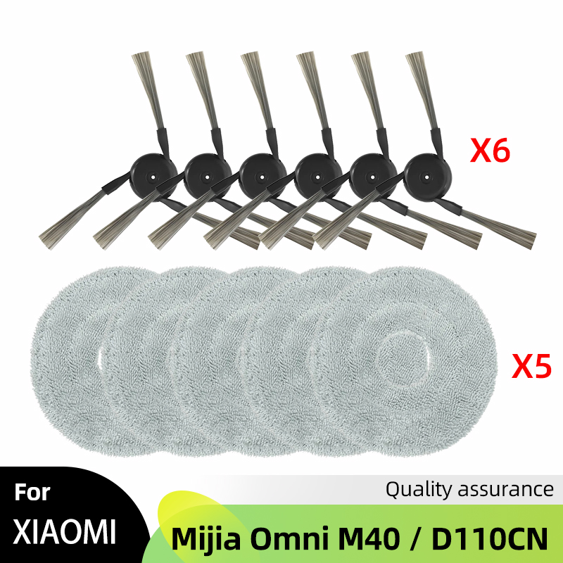 Ajuste para Xiaomi Mijia M40 / D110CN Robot aspirador de repuesto Cepillo Lateral principal filtro HEPA almohadillas de fregona bolsa de polvo accesorios de repuesto: Beige