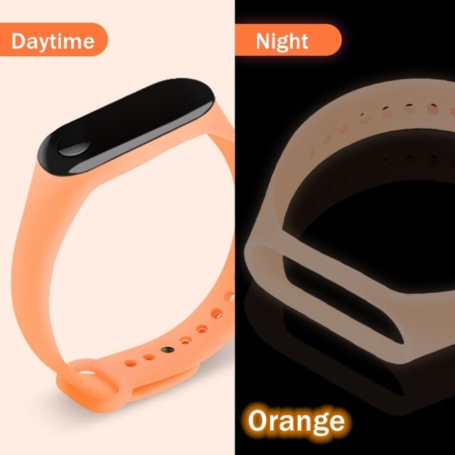 Lu mi nous mi banda 3 4 Correa pulseras accesorios de luz de la noche de reemplazo para Xiaomi Smartband Xio mi Xaio mi Xia mi xao mi xaiomy: Naranja / For Xiaomi Band 3