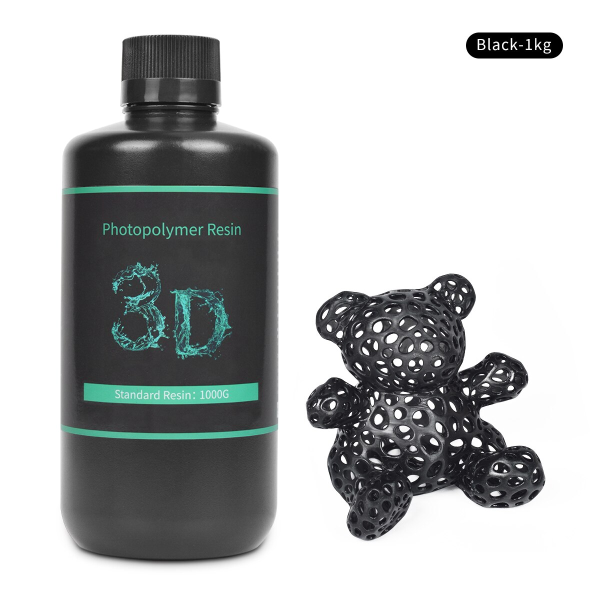 3D Printer UV Resin Liquid 405nm Standard Photopolymer Resin With Great Stability For LCD UV-Curing Rapid 3D Printing 1KG: RESIN-Black