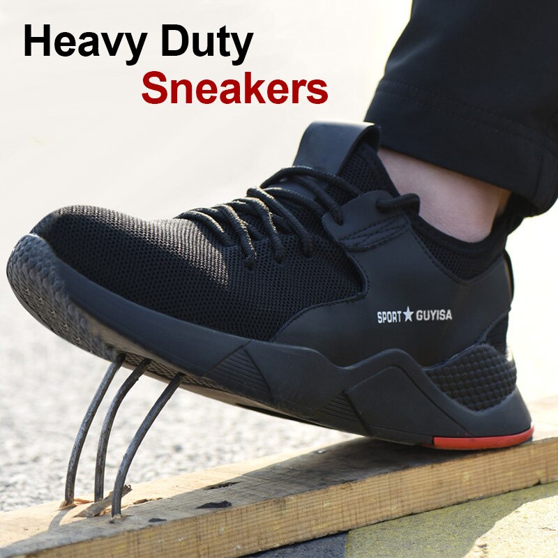 1 Pair Heavy Duty Sneaker Safety Work Shoes Breathable Anti-slip Puncture Proof for Men XD88