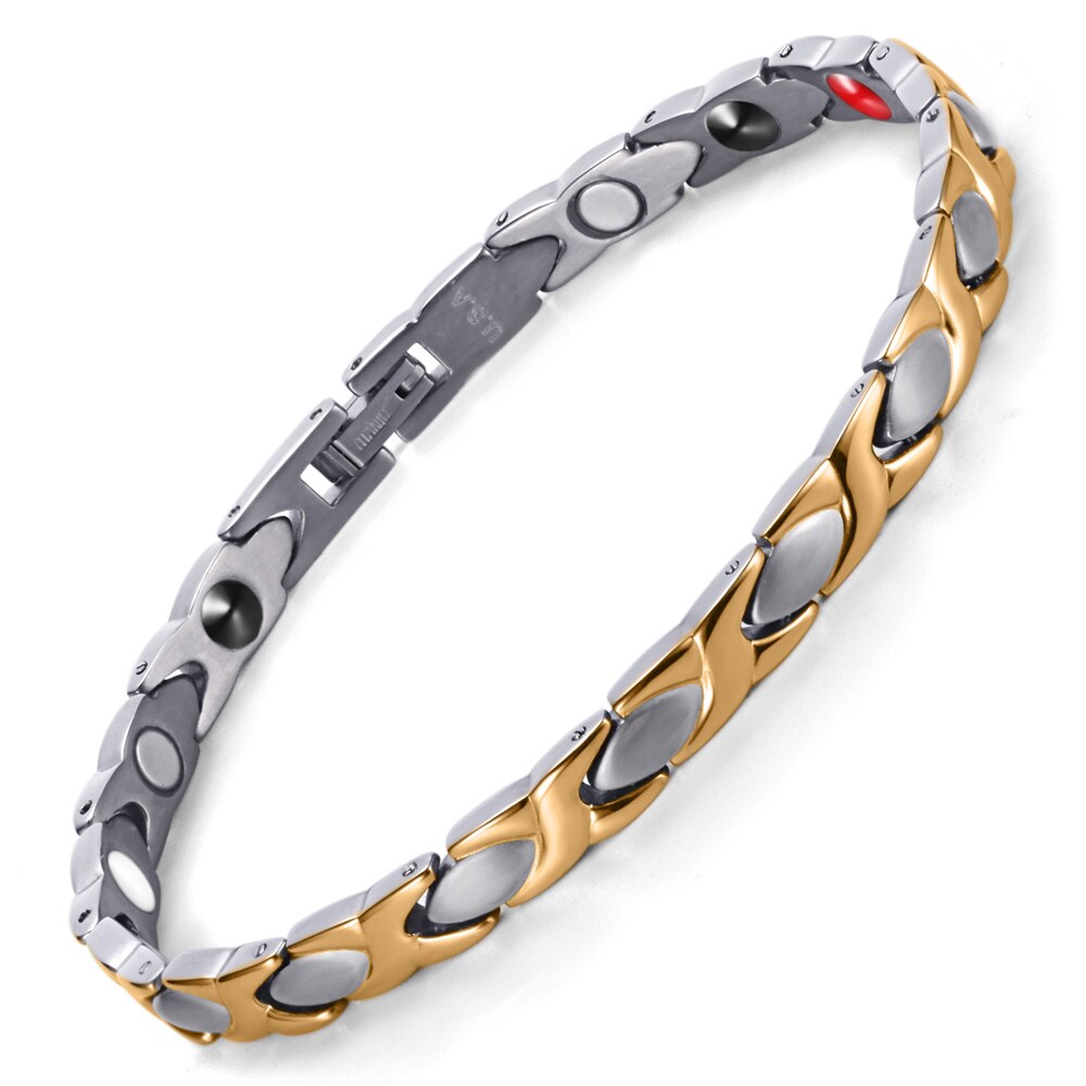 Rainso Classic Vrouwen Magnetische Therapie Enkelbanden Titanium Negatieve Ionen 4 Elements Enkelband Femme Accessoires: single bracelet