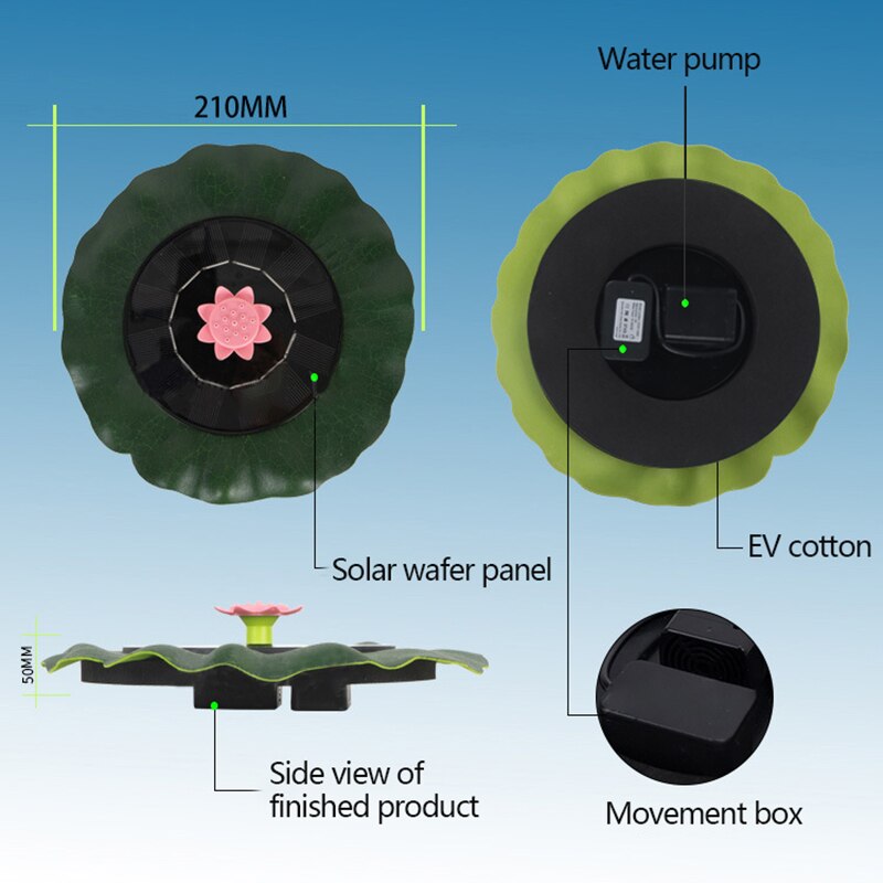 Solar Fontein Waterpomp Met Lotusblad Klassieke Zonne-energie Fontein Pomp