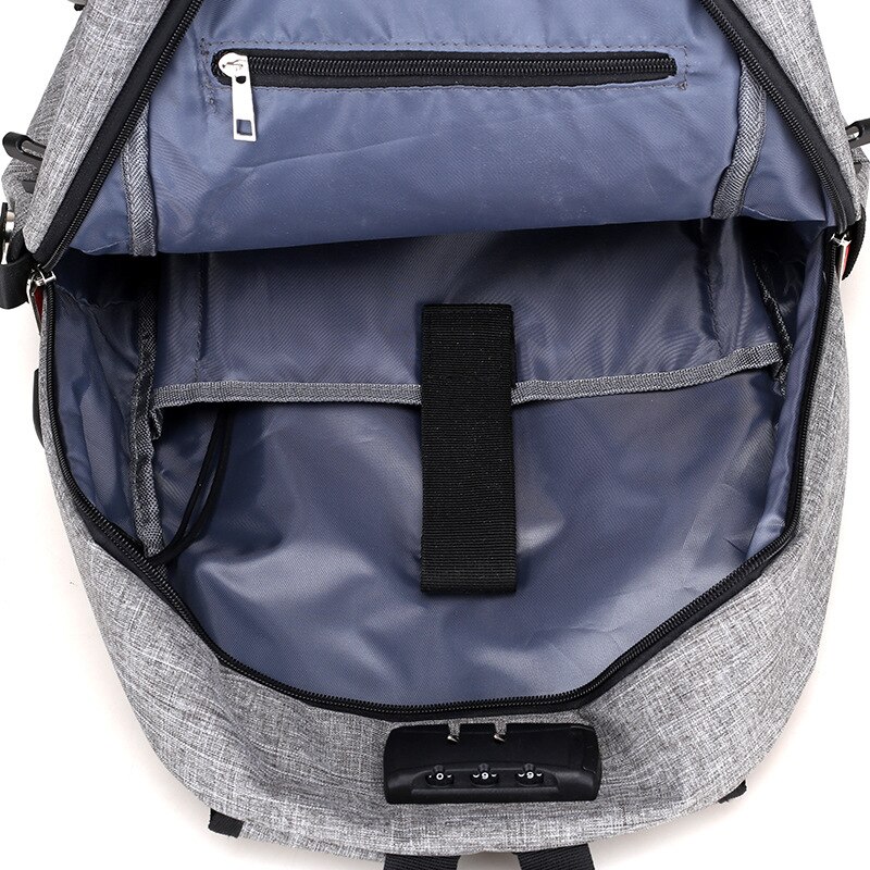ZENBEFE Anti-Theft Backpacks With Coded Lock Backpacks Canvas School Bag For Student Bookbag USB Port Travel Rucksack Laptop Bag
