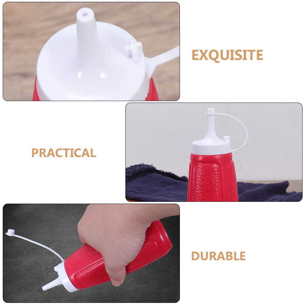 Plastic Squeeze Bottle Jam Sauce Bottle Kitchen Condiment Dispenser Bottle