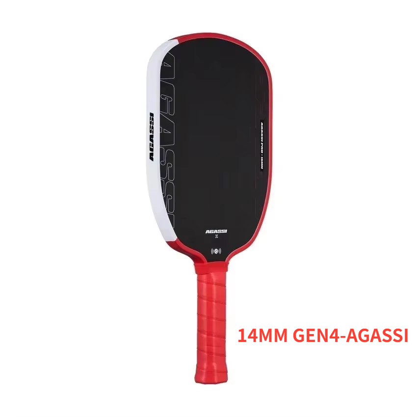 Agassi pro  iv 16 mm pickleball paddle gen 4 tfp foam core  t700 carbon fiber pickleball racket increases spin and control: Light green