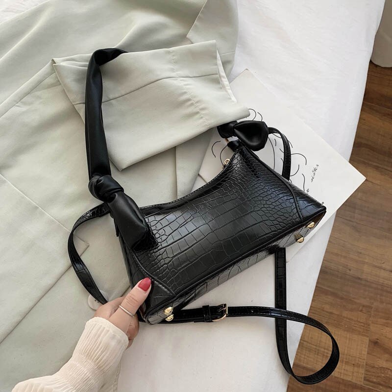 Sacs à main en cuir PU pour femmes, sacs à bandoulière en couleurs solides petite , fourre-tout pour voyage , décontracté: Black