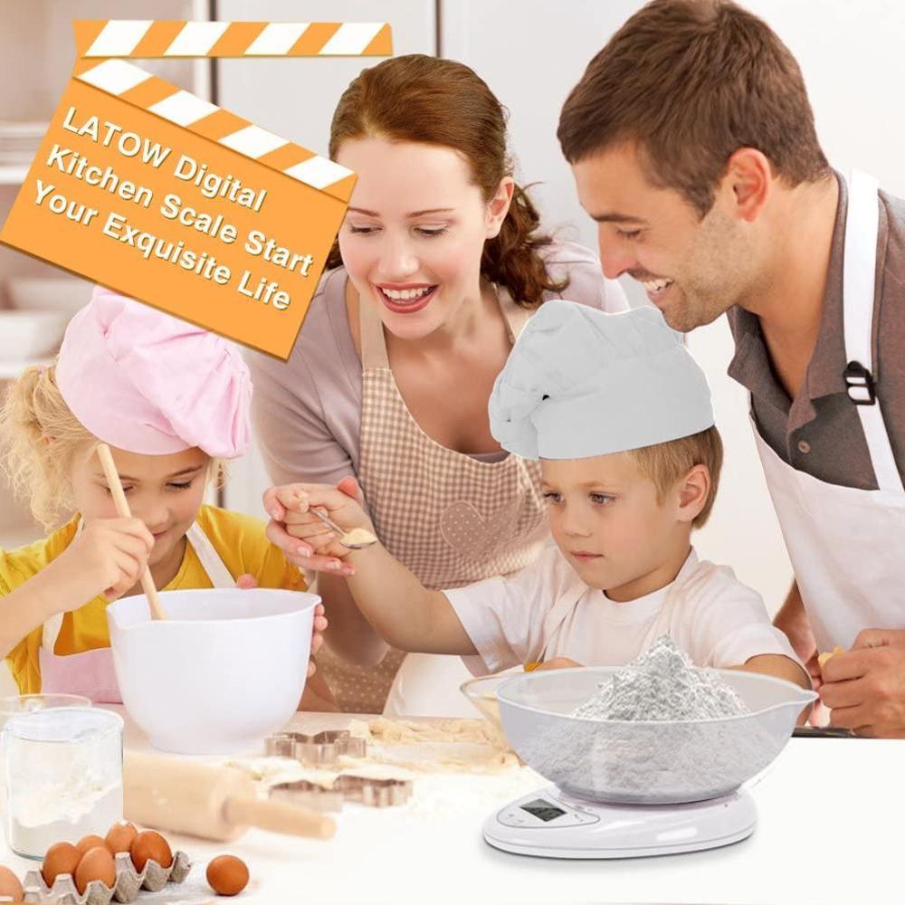 Precise Kitchen Digital LED Electronic Scale with Kitchen Measuring Food Weight Bowl Removable Tool Restaurant F4Y3