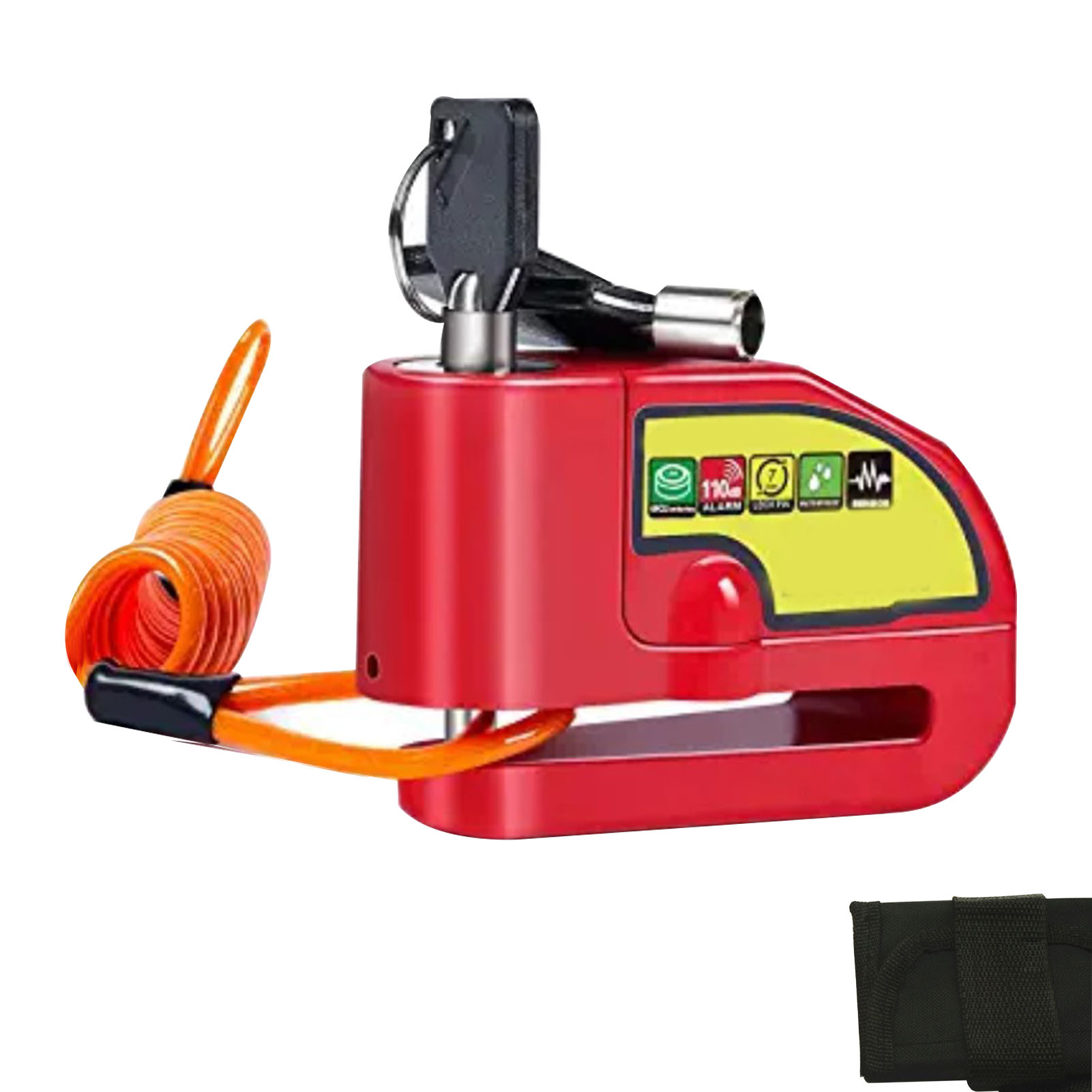 Disc Brake Lock 110db Alarm Scooter Security Portable Outdoor Motorcycle Bike With Reminder Cable Anti Theft Padlock Universal