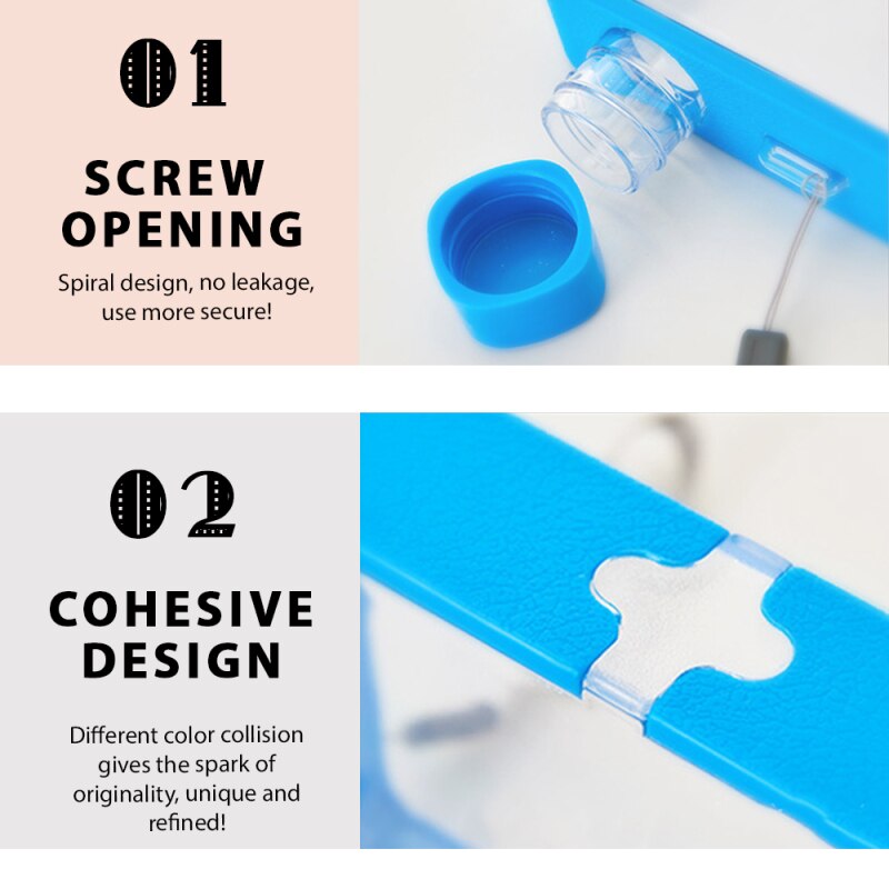 A5 płaski czajnik kreatywny kwadratowy papierowy bidon przenośny podróż sport dziecięcy kubek prosty przezroczysty kubek na wodę z tworzywa sztucznego