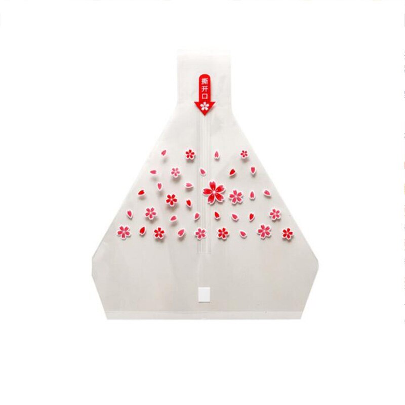 100Pcs Driehoek Rijst Bal Verpakking Zak Kersenbloesems Panda Anti-Fog Tas Tear Sushi Onigiri Verpakking: 5