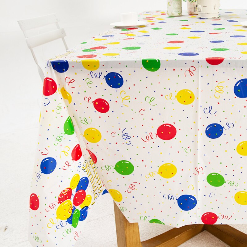 D&Z Disposable Tablecloth 10pcs Festival Balloon Party Supplies Wedding Kid Birthday Picnic Waterproof Plastic Cloth