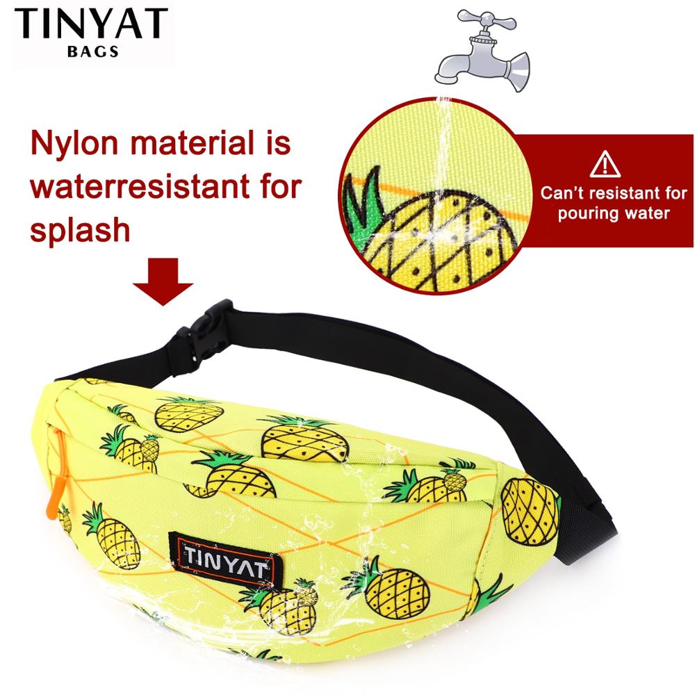 Tinyat Heuptas Pak Mannen Vrouwen Print Ananas Mode Canvas Riem Tas Toevallige Riem Pouch Vrouwelijke Reizen Banaan Tassen Mannen fanny