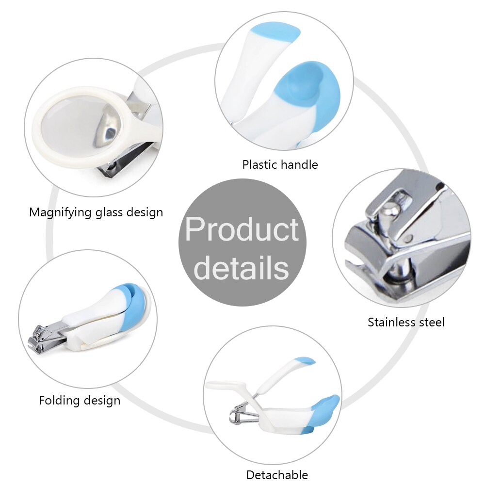 Elderly Children Pocket Finger Toe Nail Clipper Cutter with Magnifying Glass Trimmer Manicure Pedicure Care Scissors Tools