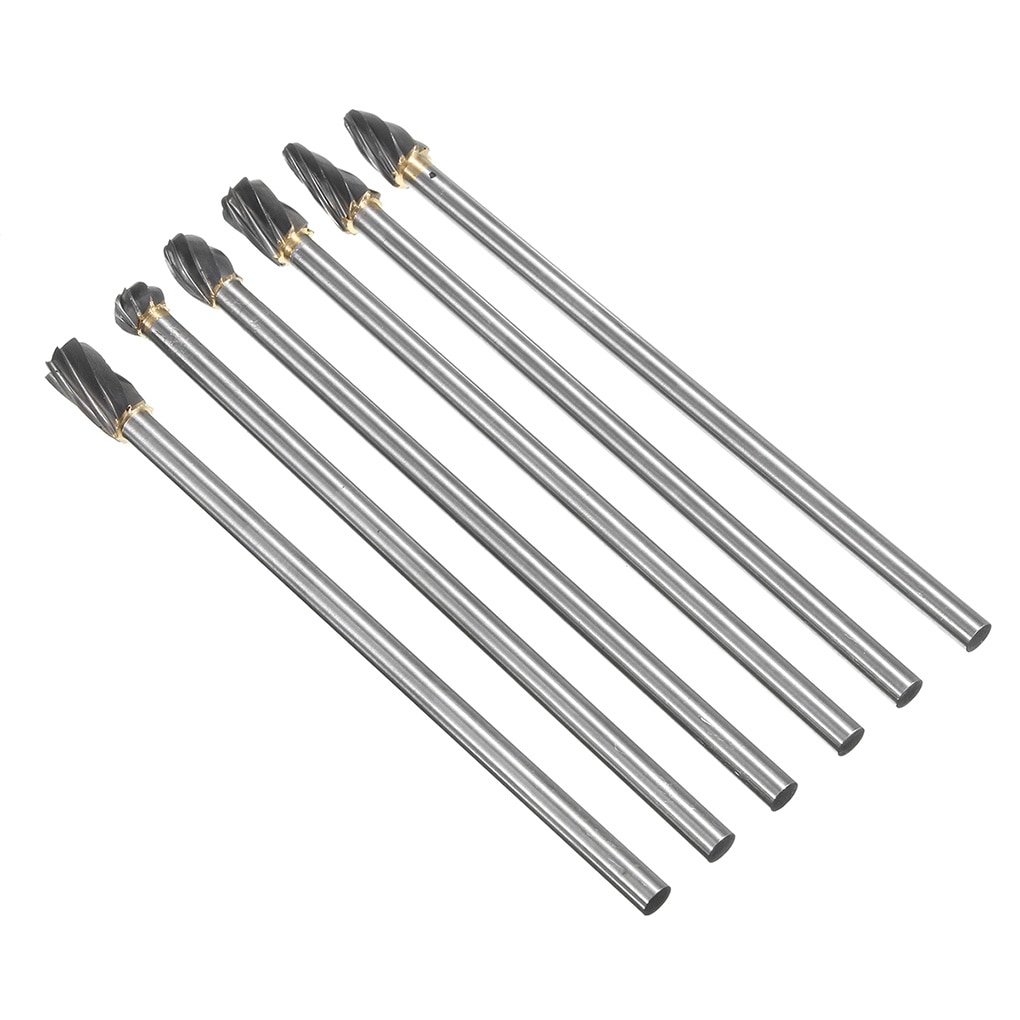 6 kpl/sarja 150mm pitkä kovametallipora 6mm 1/4 " kädensija pyörivä volframikarbidi alumiinijyrsintä 10mm