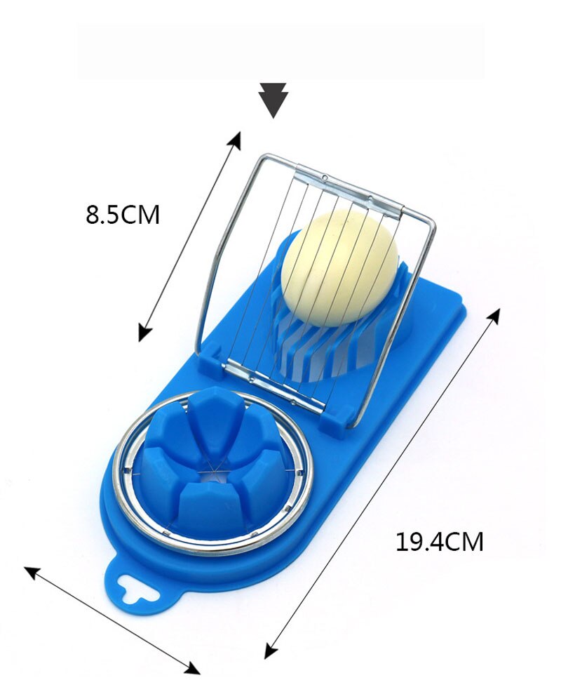 1Pc Multifunctionele Ei Cutter Rvs Snijden Ei Snijmachines Draad Keuken Accessoires Snijden Gadgets Kookgerei: Double