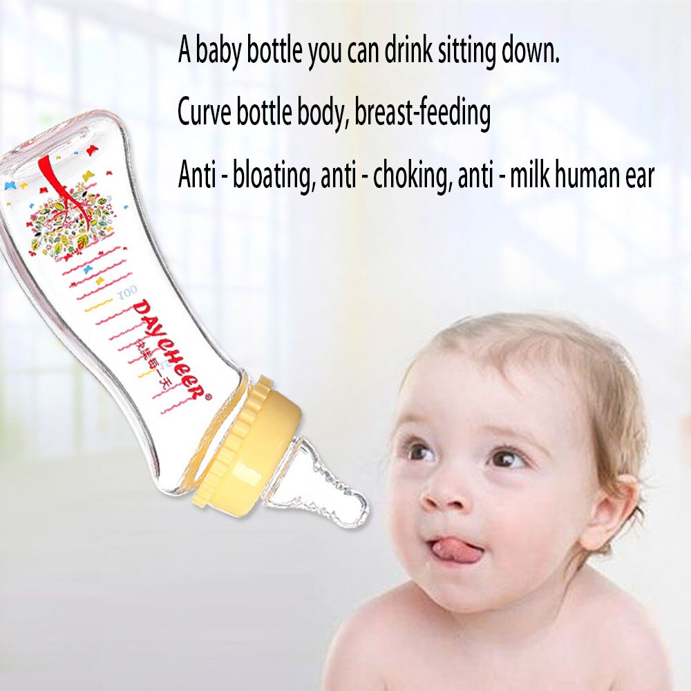Biberón de borosilicato para bebé, botella de vidrio con etiqueta, pezón de leche para madre y bebé, 150/240ml