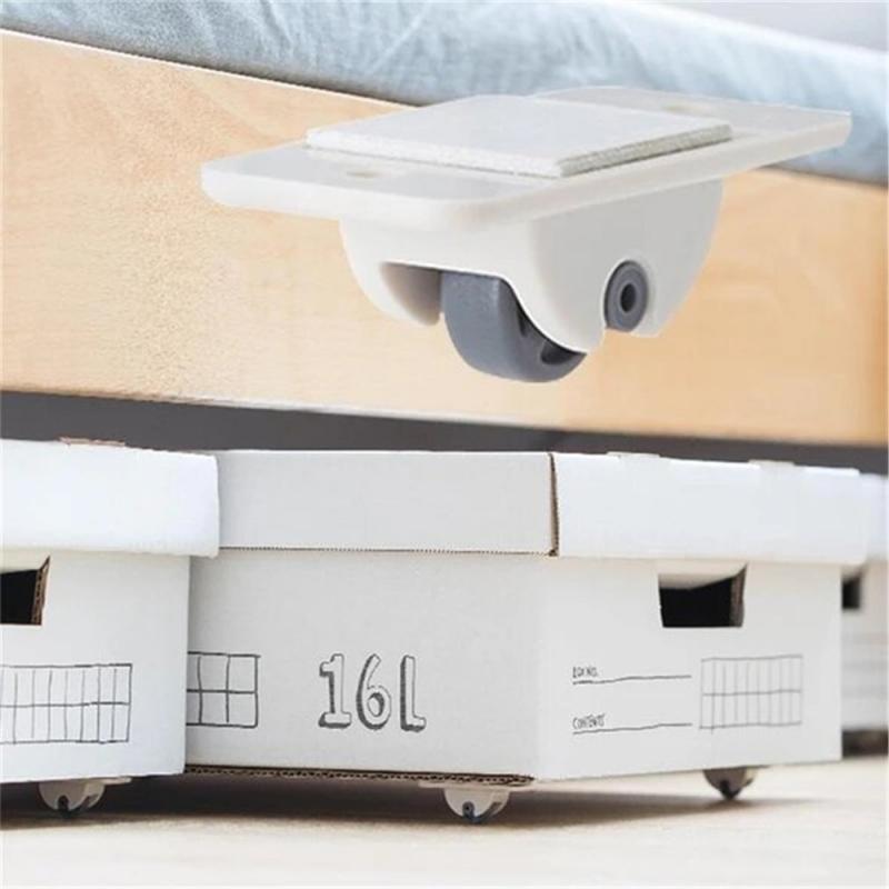 Adhesive Casters Wheel Rollers For Cabinet Drawer Storage Box Trash Can Small Furniture Wheels Hardware Directional Pulleys