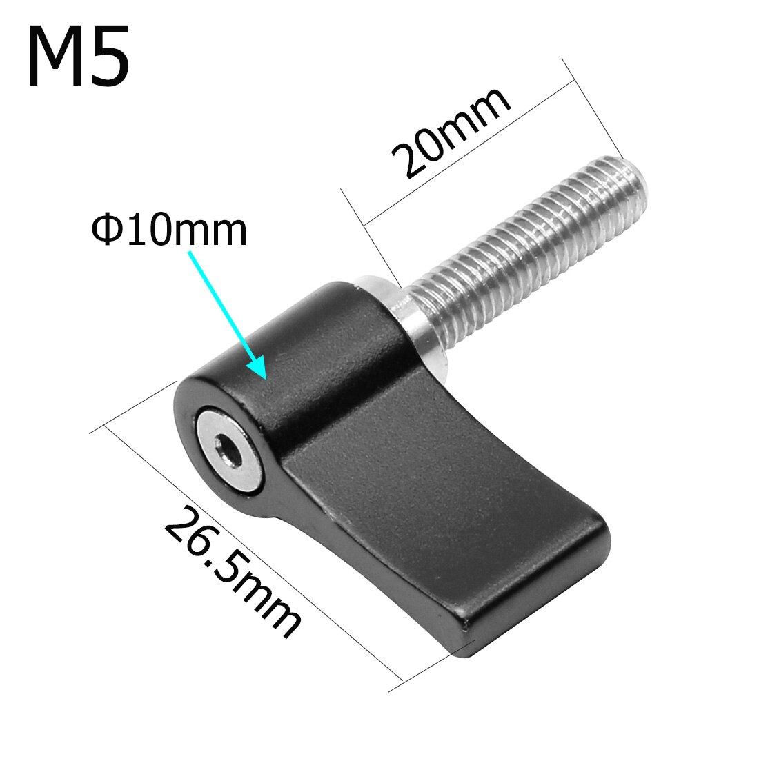 アルミ合金 L 型 M4x17 M5x20 調整ネジハンド調整可能なネジため一眼レフカメラ写真アクセサリー: M5x20 Black