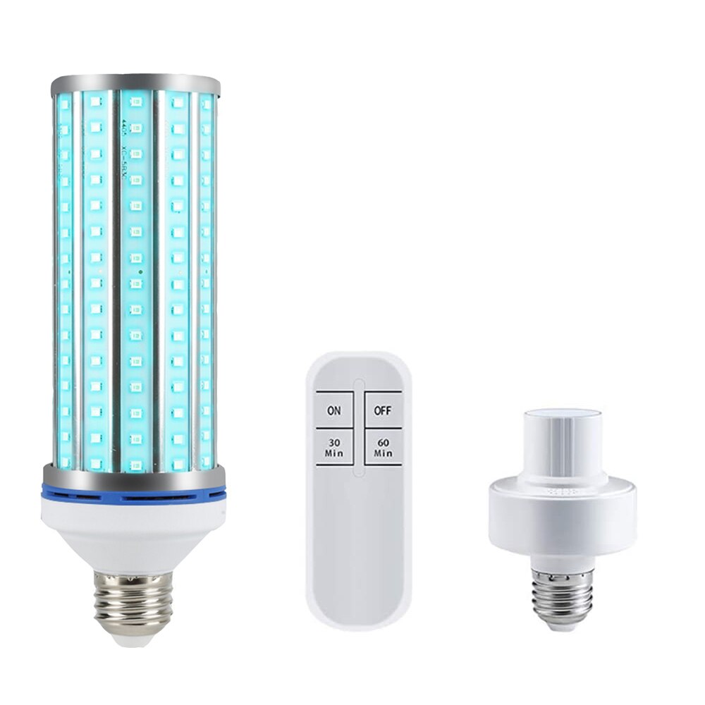 E27 Led Bulb Ultraviolet Germicidal UV Lamps 60W 110V 220V Disinfection Lights Lamp Corn Light Bulbs Remote Control