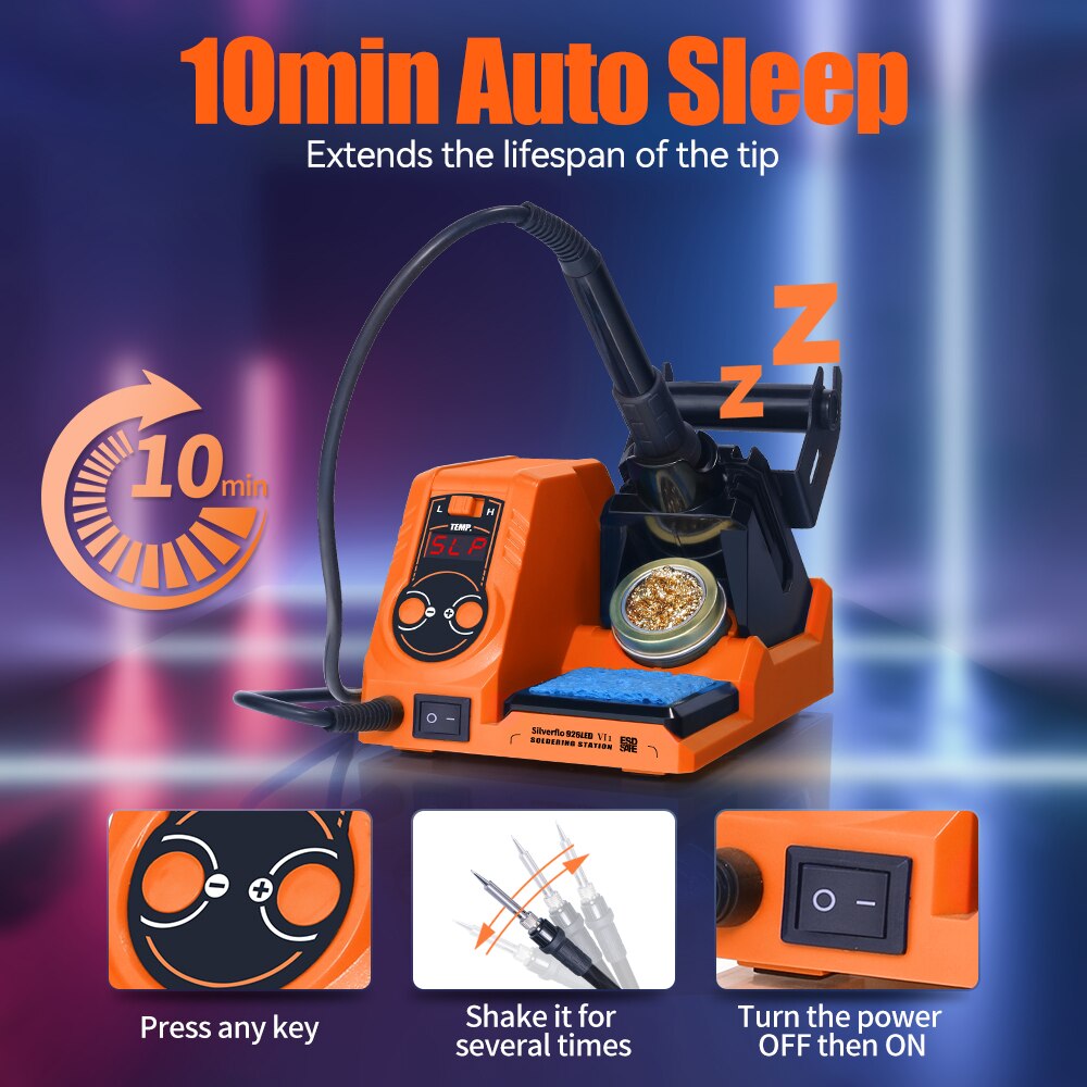 Silverflo 926portato VI saldatore elettrico stazione di saldatura digitale temperatura regolabile saldatore strumento di riparazione saldatura SMD