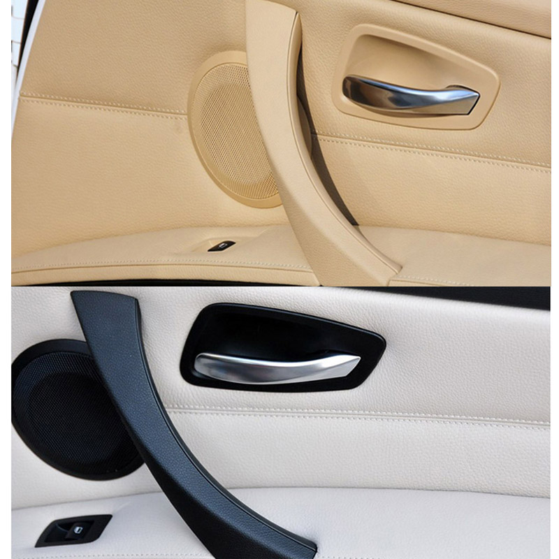 Grå beige sort venstre højre bil interiør håndtag indvendigt dørpanel træk trim cover til bmw 3 serie  e90 e91 328 330 335