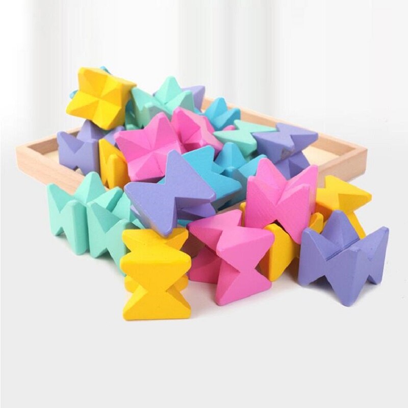 25 bloques grandes de Educación de madera para niños, juguetes apilables, pensamiento espacial para construir juguetes creativos