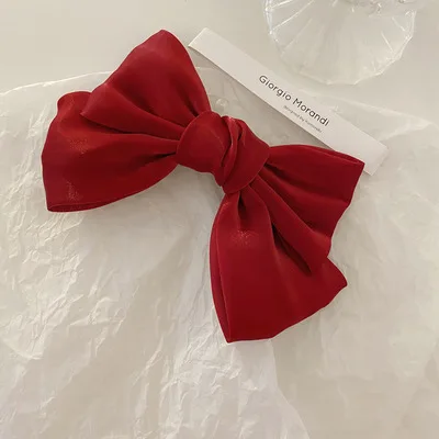 Vintage gros nœuds papillon de cheveux pinces à cheveux mignonnes Satin deux couches papillon arc épingle à cheveux fille cheveux accessoires pour femmes nœud papillon épingles à cheveux: green