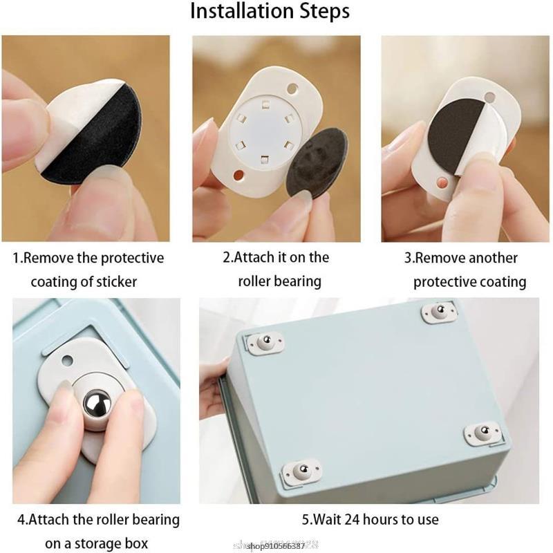 4/8/12 Pcs 360° Rotatable Caster Wheels Self Adhesive Universal Wheels Mini Swivel Wheels for Storage Boxes Small Furniture Ma26