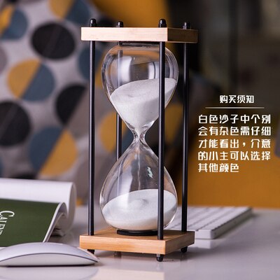 Hourglasses Transparent Glass Sand Hourglass Sandglass Timer Clock Countdown Timing Valentine's Day Home Decor: White / 15 mins