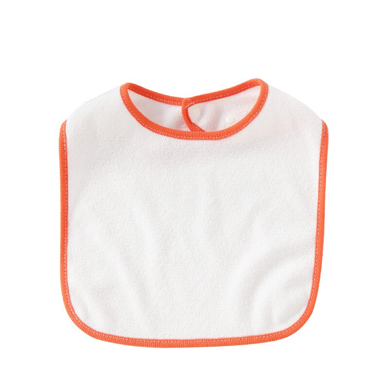 Baby White Cotton Super Soft Absorbent Saliva Towel Baby Solid Color Antifouling Comfortable Single Layer Snap Bib