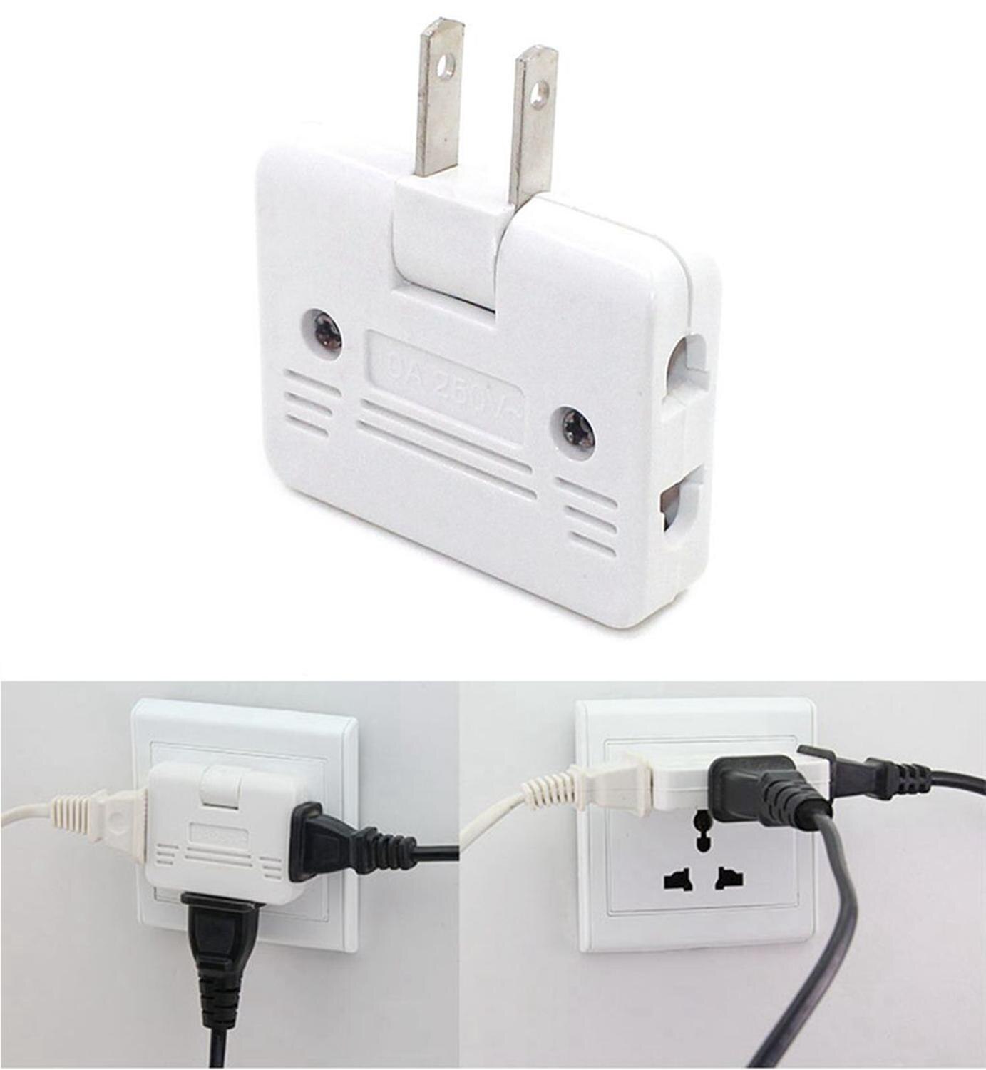 US Mini One-To-Three Converter Split Plug Rotating 180 degree Expansion Power Socket 1500W