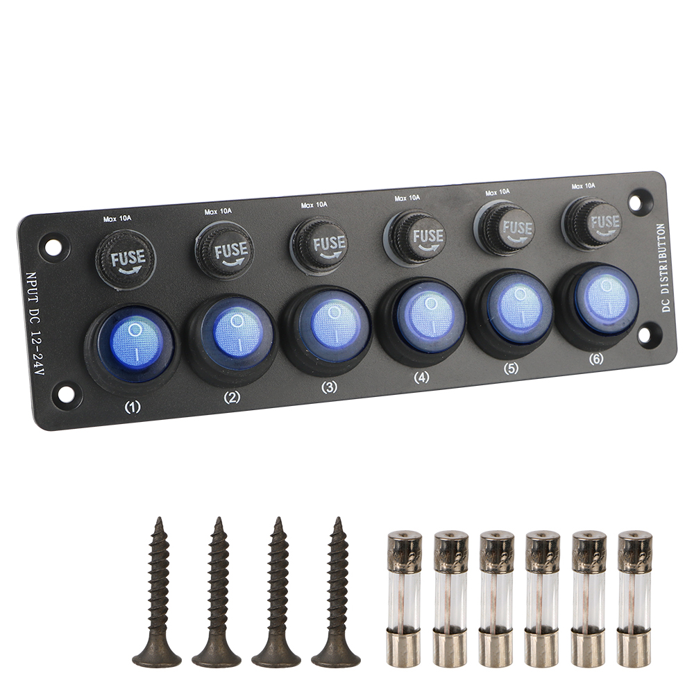 12V Toggle Switch Caravan On/Off Button 6 Position For Motorhome RV Camping Car Accessories Multi Port Sockets and Switches: Default Title