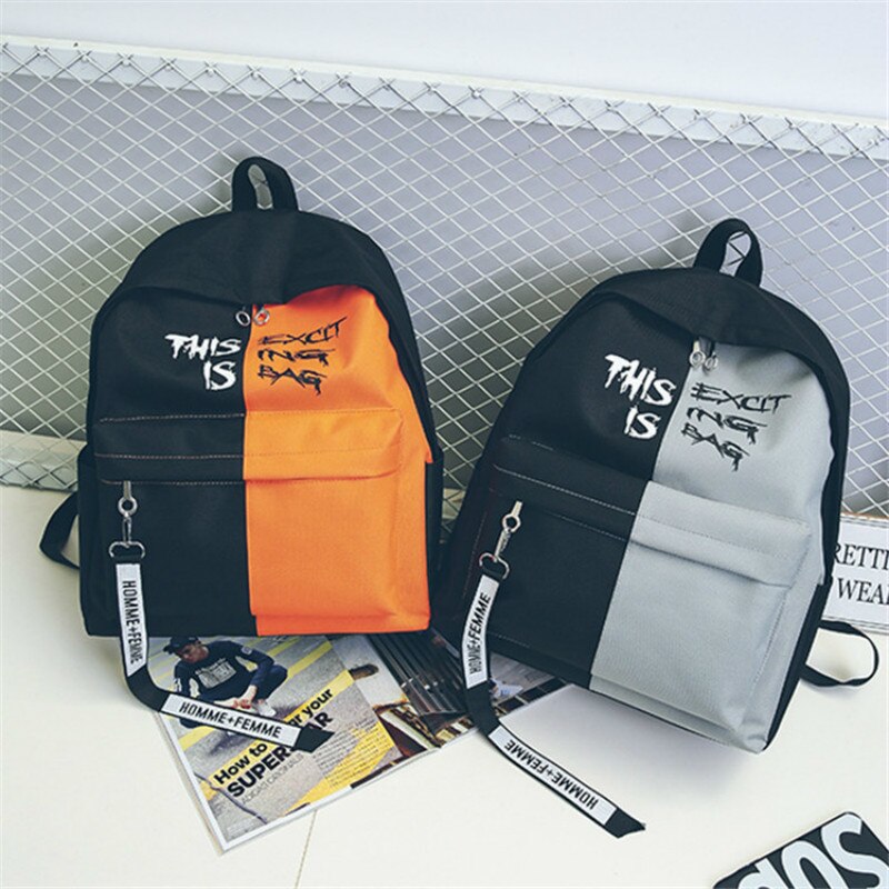 Harajuku Ulzzang Canvas Persoonlijkheid Hip Hop Rugzak Mannelijke/Vrouwelijke Rugzakken Stijlvolle Reizen Schooltas Pack Voor Paar Sac Een dos