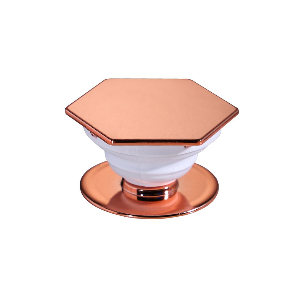 Plating Pocketsocket Support Finger Grip Holder Stand for IPhone X Samsung Huawei Pocket Socket Air Bag Cell Phone Bracket Mount: Rose glod