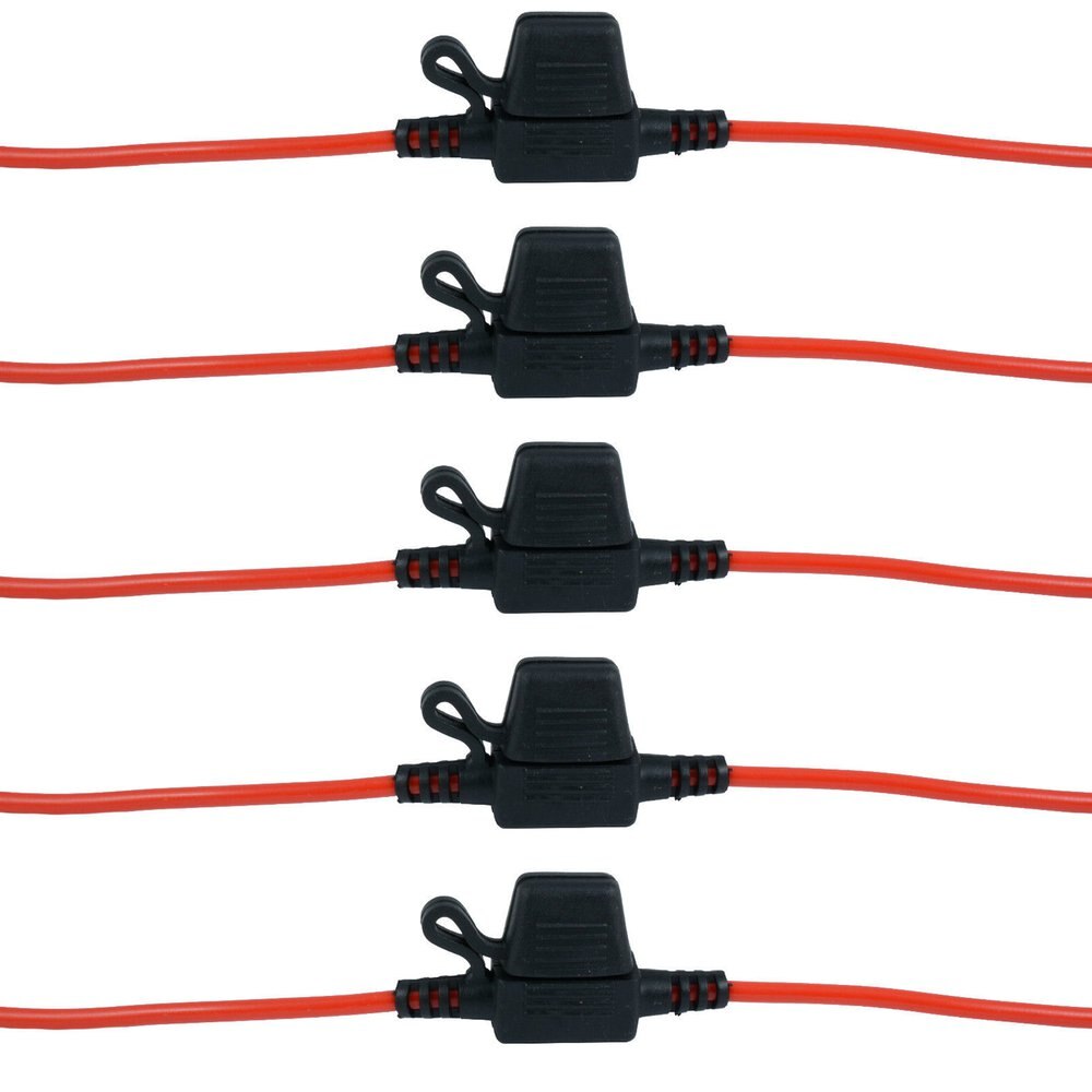 5 x porte-fusible en ligne Mini lame résistant aux éclaboussures pour voiture fusibles 12V 20A