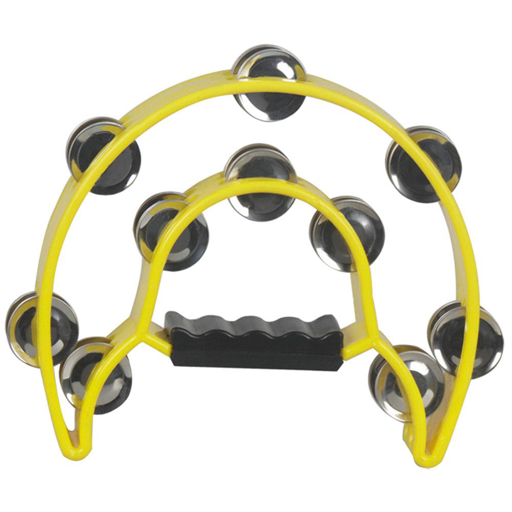 Pandereta Musical con doble fila de Metal, tambor de percusión, para , instrumentos de percusión: yellow