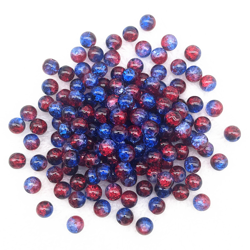 4mm 6mm 8mm Round Glass Crackle Beads Loose Spacer Beads for Jewelry Making Diy Handmade Necklace Bracelets Accessories: Gold / 3mm