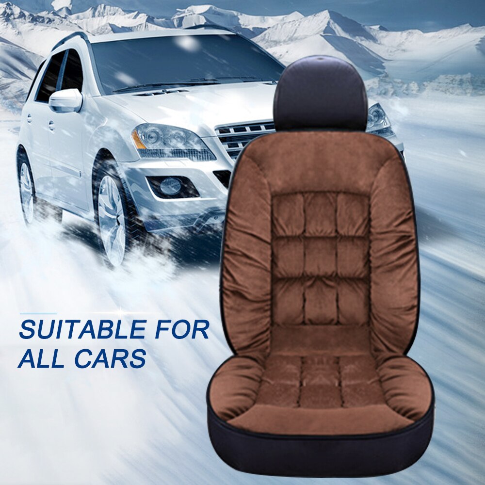 Universal Plush Car Seat Cover Warm Lattice Style Auto Front Back Backrest Seat Cushion Pad Car Winter Interior 4 Seasons 2pcs