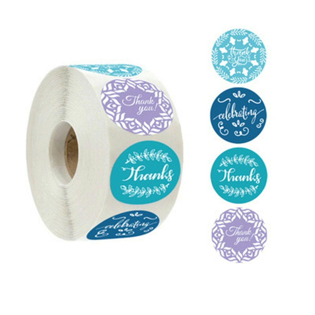 Installeren Diy Dank U Bloemen Patroon Bruiloft Decoratie Stickers Koperen Plaat Zelfklevend Materiaal Ronde 1 Inch: A-47