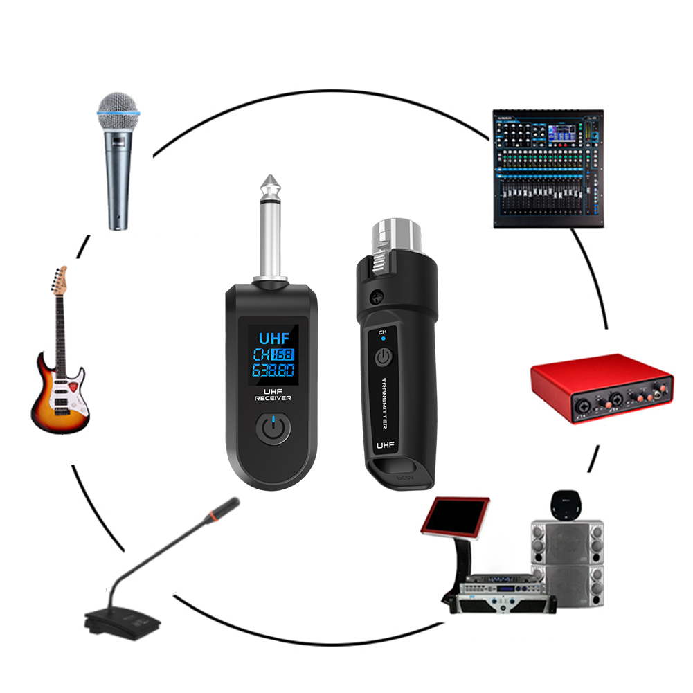 Draadloze microfoonconverter XLR-zender en ontvanger Draadloze microfoonadapter voor audiomixer Dynamische microfoon Elektrische gitaarbas
