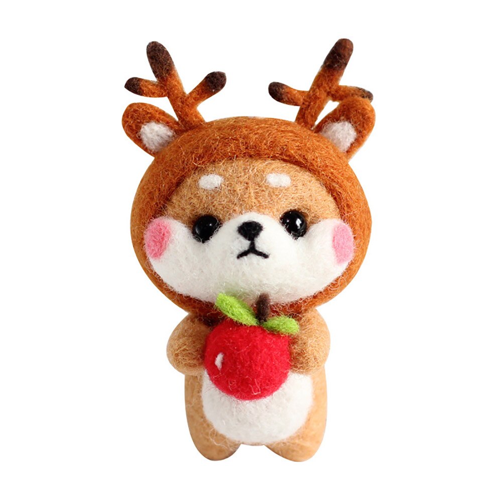 Animal Wool Felt Material Package Crafts Needle Toy Doll Wool Felt Poked Felt Craft DIY Non Finished Poked Set Handcraft Kit: A