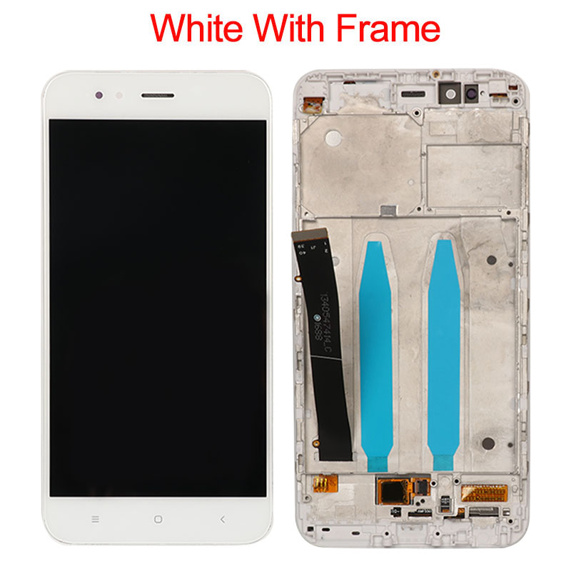 Dla Xiaomi MiA1 Mi A1 wyświetlacz LCD + ekran dotykowy wysokiej jakości nowy ekran Digitizer szklany płyta dla Xiaomi Mi A1 Mi5X Mi 5X lcd: biały z rama