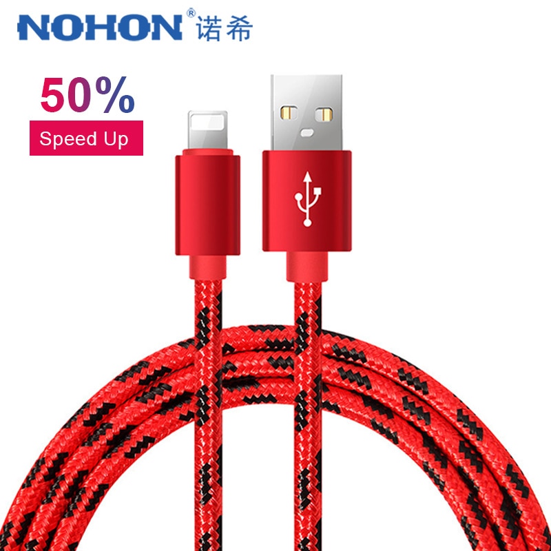 NOHON Nylon USB Lade Datenkabel Für Apple Für iPhone X 7 6 8 6S 5S Plus XS MAX XR Für iPad Mini 8 Pin Schnelle Lade Kabel 2M