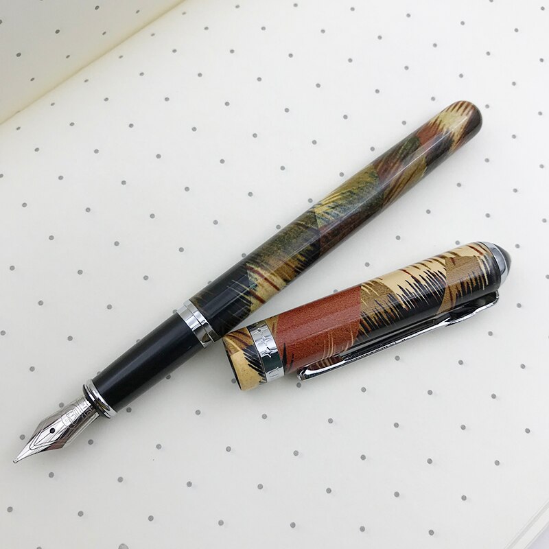 Pluma estilográfica Duke Punta fina de 0,5mm, bolígrafos de de negocios de punto de iridio metálico para hombres y mujeres con estuche de bolígrafo, 1 unidad/lote, suministros de oficina